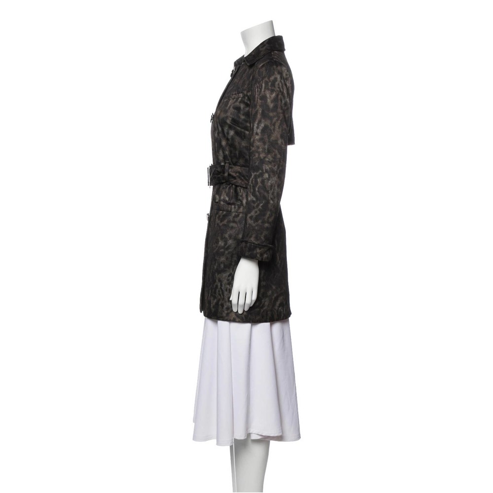 Walter Baker Animal Print Belted Double Breasted Trench Coat Women Size Small - Picture 2 of 10